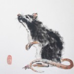 Jahr der Ratte Ratte sumi-e