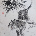Tiger schwarze Tusche Tiger sumi-e