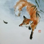 Fuchs Tuschmalerei
